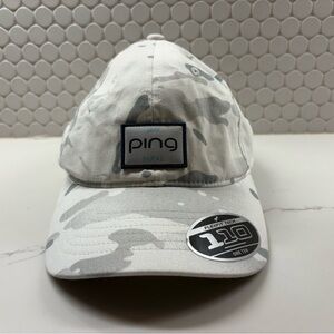 Ping Men’s Camo Golf Cap Adjustable Baseball Hat White and Gray